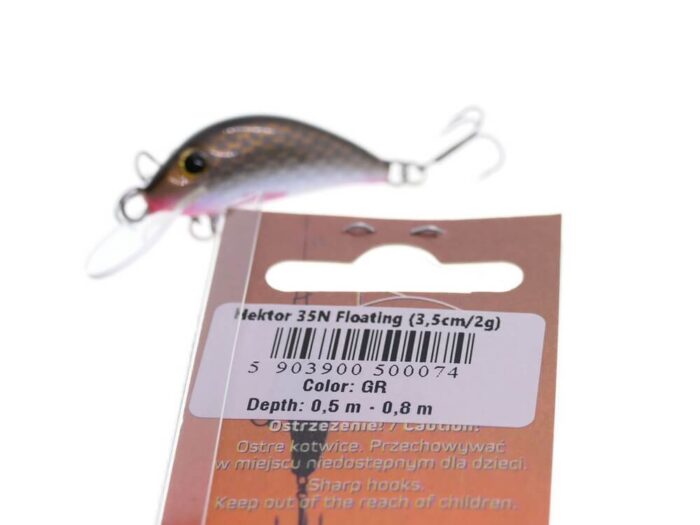 Gloog Hektor 35N, 3.5cm, 2gr (Floating), GR (Gold Roach) - imagine 4