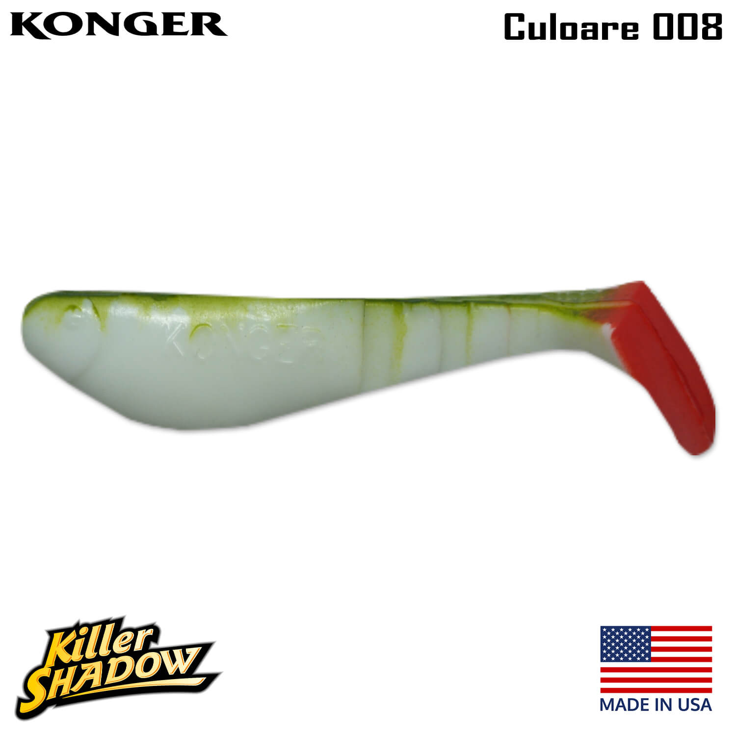 008-logo Konger Killer Shadow 7.5CM, culoare 008 (5buc/plic)