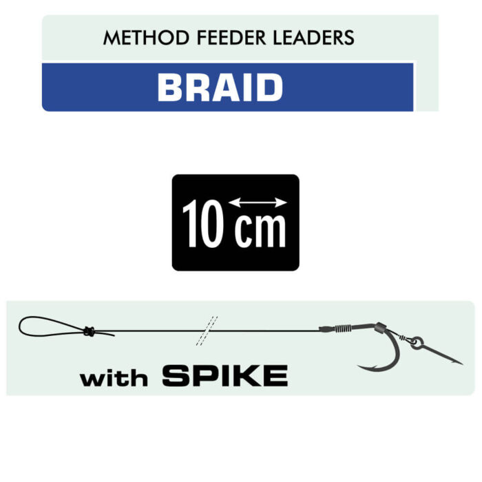 Kamatsu carlige legate cu fir textil 10cm, 0.12mm, pentru Method Feeder + Spike, model Chinu #12 (5buc/plic) - imagine 4