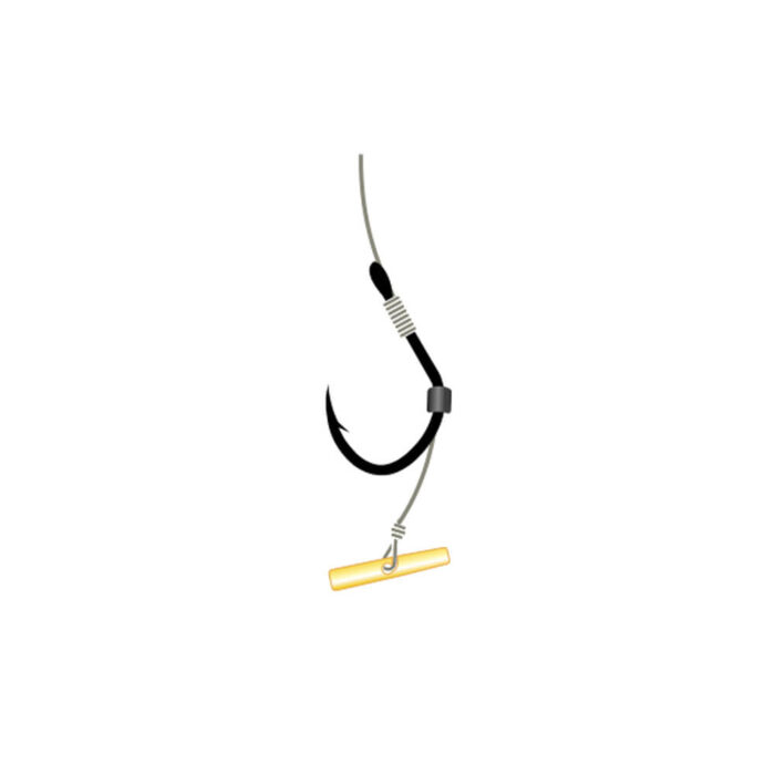 Kamatsu carlige legate cu fir textil 10cm pentru Method Feeder + Fast Stop, model Iseama #10 (5buc/plic) - imagine 2