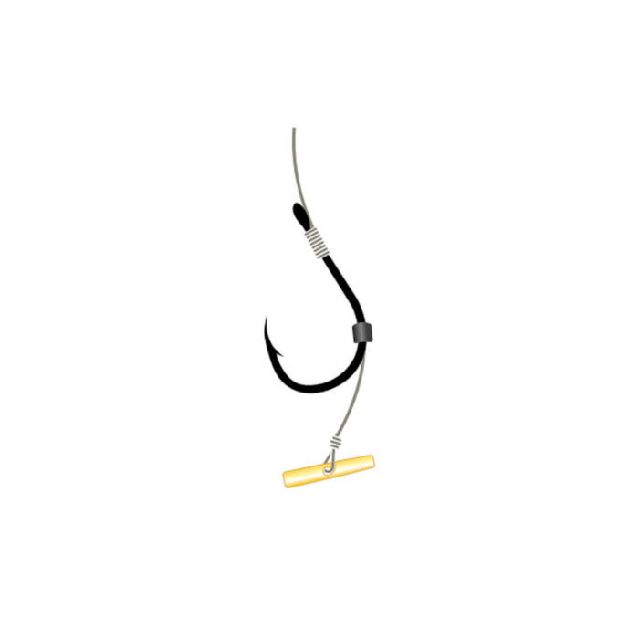 Kamatsu carlige legate cu fir textil 10cm pentru Method Feeder + Fast Stop, model Chinu #8 (5buc/plic) - imagine 2