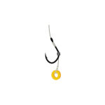 Kamatsu carlige legate cu fir textil 10cm pentru Method Feeder + Silicone Ring, model Iseama #12 (5buc/plic) - imagine 2