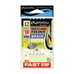 Kamatsu carlige legate cu fir textil 10cm pentru Method Feeder + Fast Stop, model Chinu #8 (5buc/plic) - imagine 4