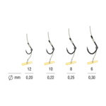 Kamatsu carlige Iseama legate cu fir monofilament 10cm pentru Method Feeder + Fast Stop, #8 (5buc/plic) - imagine 5