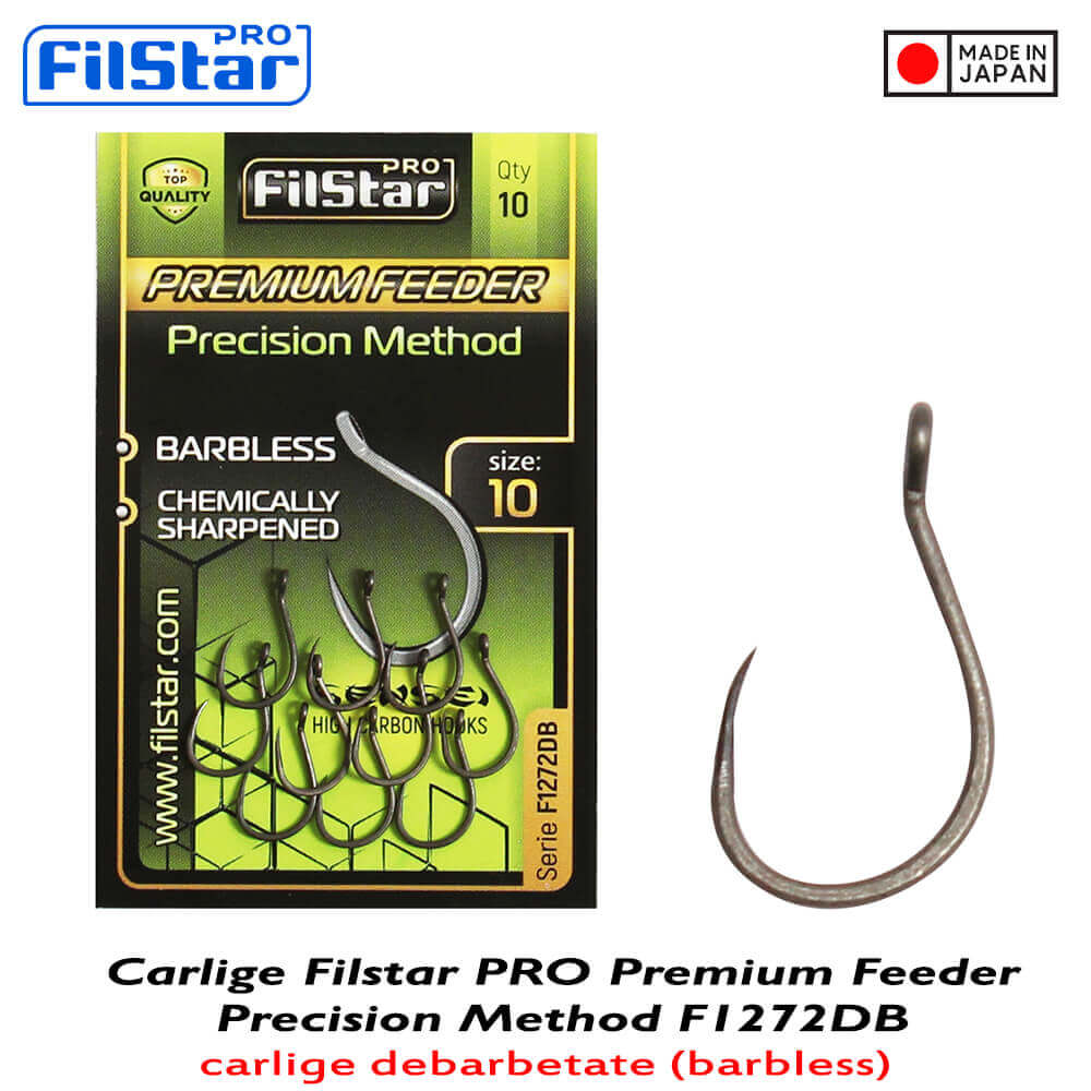 F1272DB-Cover01 Filstar carlige Premium Feeder Precision Method, culoarea DB, marime 12 (10buc/plic) – carlige debarbetate - imagine 1